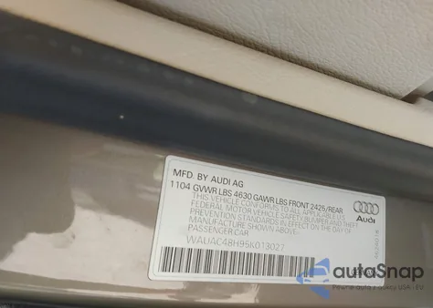 2005 Audi A4 1.8T z USA, uszkodzony, nr VIN WAUAC48H95K013027